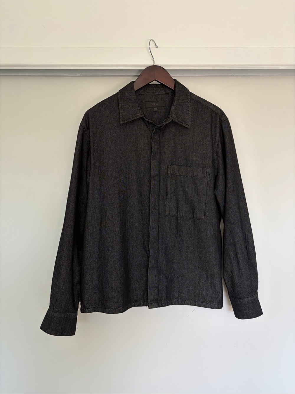 Zara Black Denim Shacket Medium